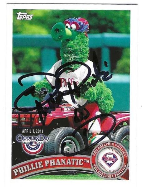 Autographed PHILLIE PHANATIC  2011 Topps Opening Day Card