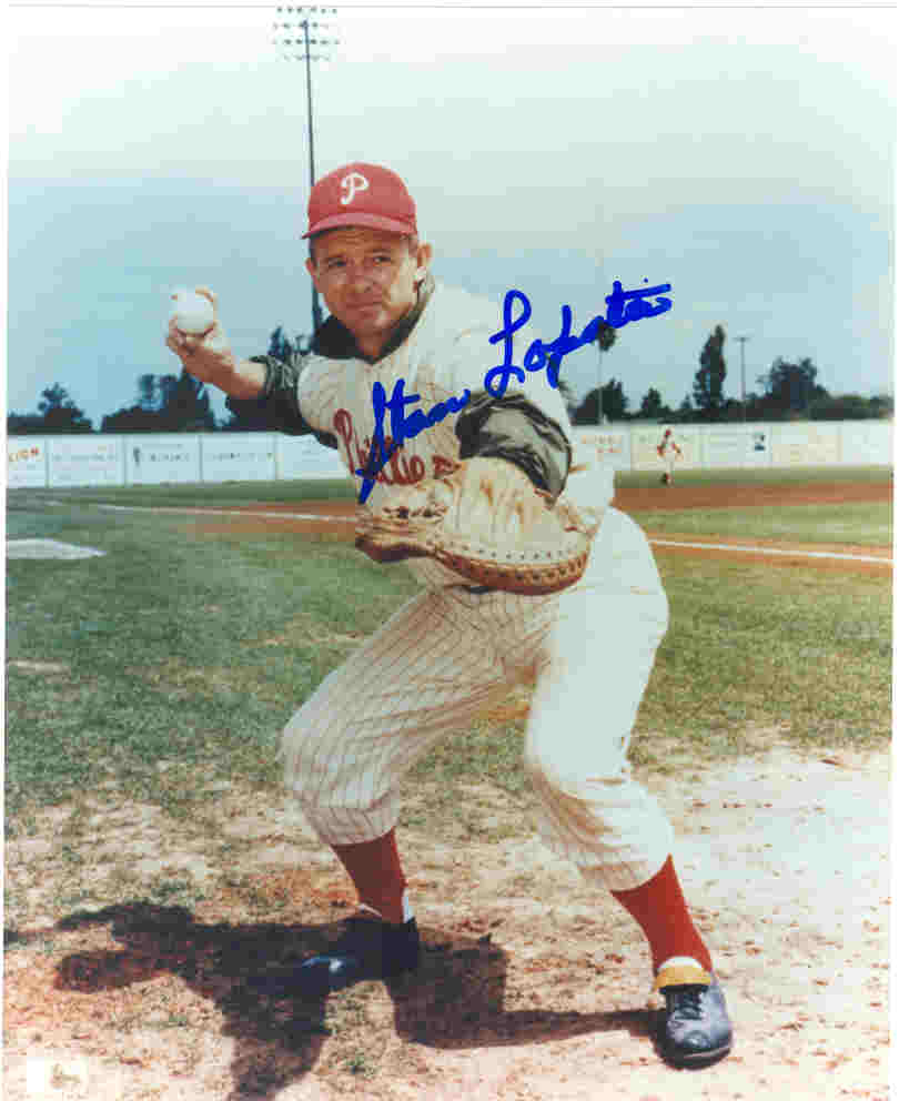 AUTOGRAPHED STAN LOPATA 8x10 Phillies Photo