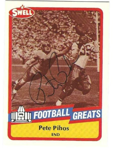 Autographed PETE PIHOS Philadelphia Eagles 1989 Swell Football Card