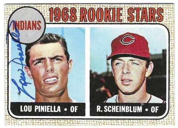 Autographed  LOU PINIELLA Cleveland Indians 1968 Topps Card