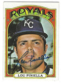 Autographed  LOU PINIELLA Kansas City Royals 1972 Topps Card