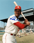 AUTOGRAPHED VADA PINSON St. Louis Cardinals photo