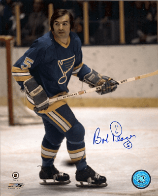 Autographed BOB PLAGER 8X10 St. Louis Blues Photo