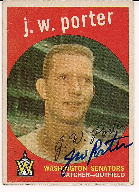 Autographed 1959 J. W. PORTER Topps Card