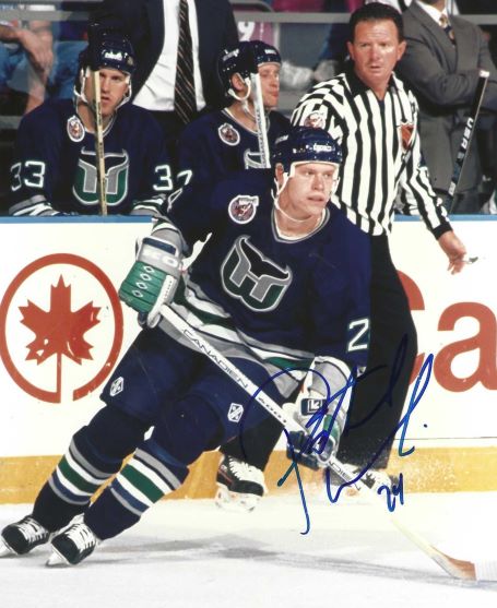 Autographed PATRICK POULIN 8x10 Hartford Whalers Photo