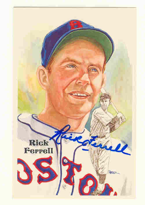 Autographed  RICK FERRELL Boston Red Sox Perez-Steele Postcard