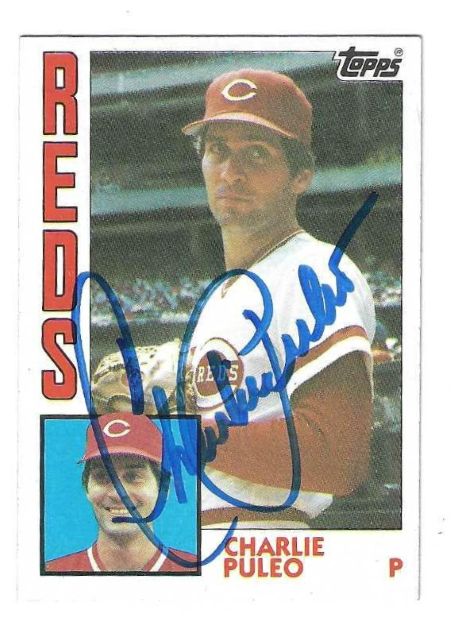 Autographed CHARLIE PULEO Cincinnati Reds 1984 Topps Card