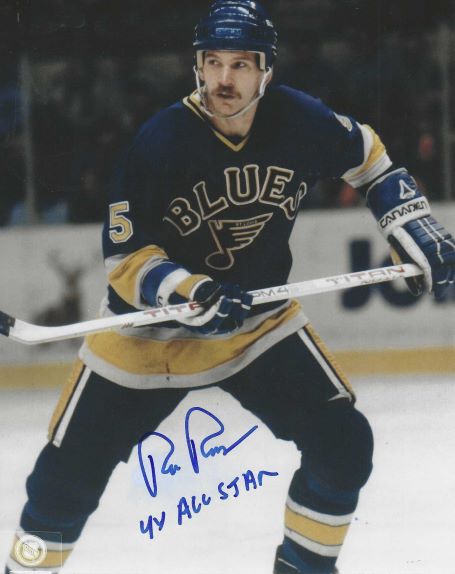 Autographed ROB RAMAGE "4x All Star" 8X10 St. Louis Blues Photo
