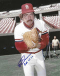 AUTOGRAPHED ERIC RASMUSSEN "82 WSC" 8x10 St. Louis Cardinals Photo
