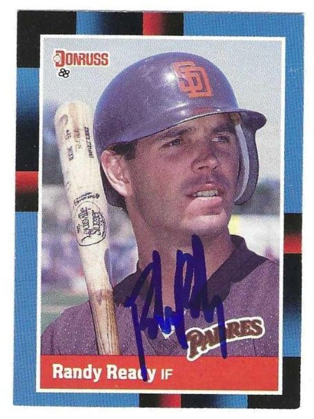 Autographed RANDY READY San Diego Padres 1988 Donruss Card