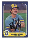 Autographed RANDY READY Milwaukee Brewers 1986 Fleer Card
