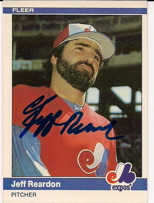 Autographed JEFF REARDON 1984 Fleer Card