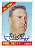 Autographed PHIL REGAN Los Angeles Dodgers 1966 Topps Card