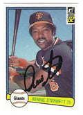 Autographed RENNIE STENNETT San Francisco Giants 1982 Donruss Card