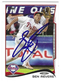 Autographed BEN REVERE Philadelphia Phillies 2014 Topps Card