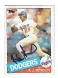 Autographed R.J. REYNOLDS Los Angeles Dodgers 1985 Topps Card