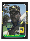 Autographed R.J. REYNOLDS Pittsburgh Pirates 1987 Donruss Card