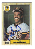 Autographed R.J. REYNOLDS Pittsburgh Pirates 1987 Topps Card