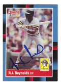 Autographed R.J. REYNOLDS Pittsburgh Pirates 1988 Donruss Card