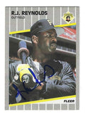 Autographed R.J. REYNOLDS Pittsburgh Pirates 1989 Fleer Card