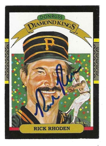 Autographed RICK RHODEN Pittsburgh Pirates 1987 Donruss Diamond King Card