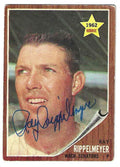 Autographed RAY RIPPLEMEYER Washington Senators 1962 Topps Card