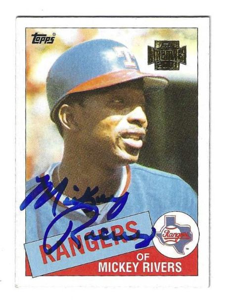 Autographed MICKEY RIVERS Texas Rangers 2001 Topps Archives Card