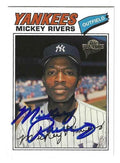 Autographed MICKEY RIVERS New York Yankees 2003 Topps All Time Fan Favorites Card