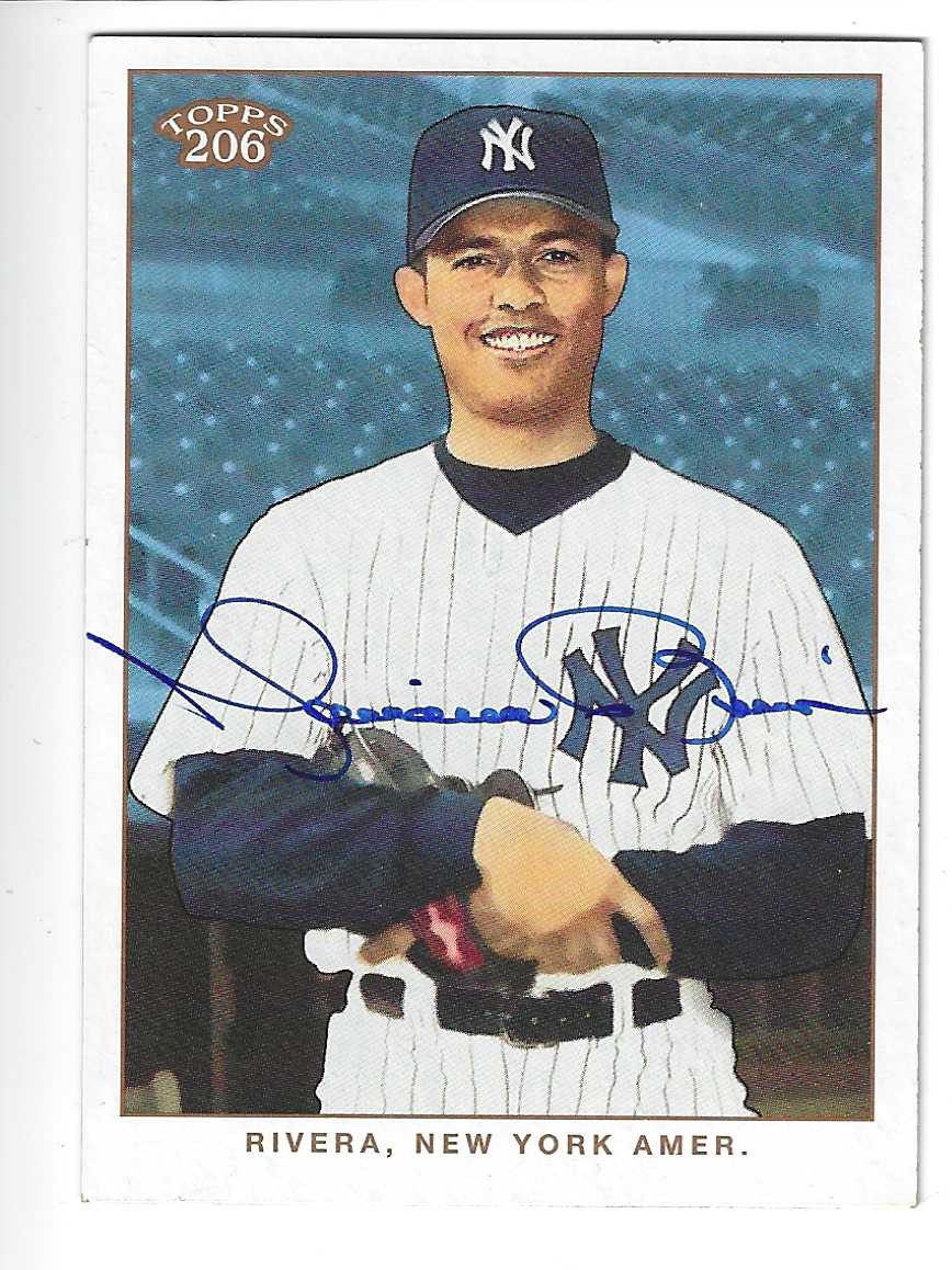 Autographed Mariano Rivera 2002 Topps 206 New York Yankees Card #215