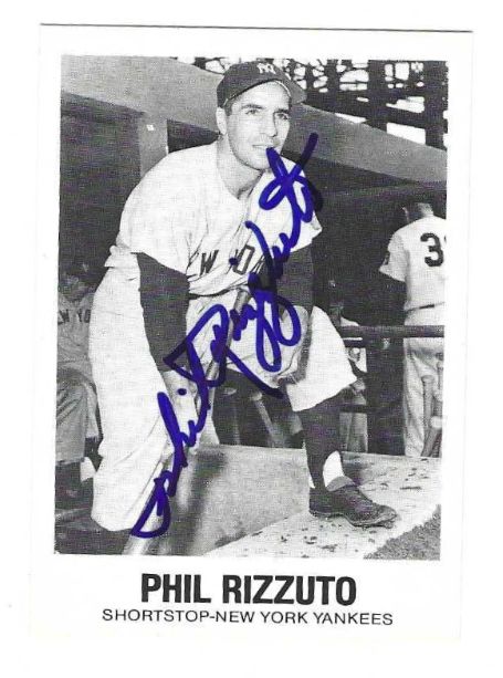 Signed  PHIL RIZZUTO New York Yankees 1977 TCMA Card