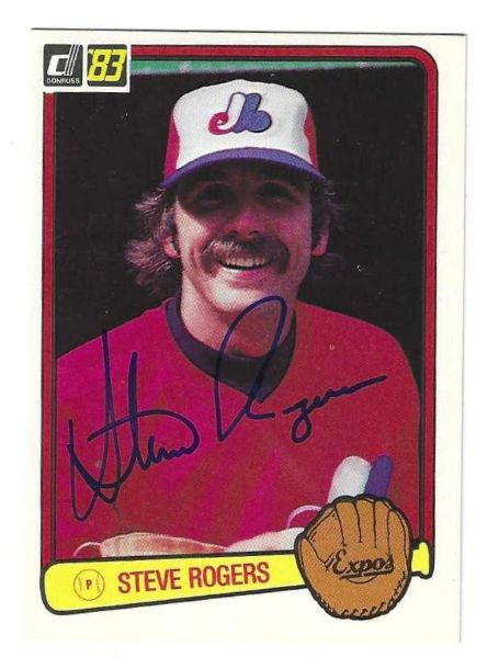 Autographed STEVE ROGERS Montreal Expos 1983 Donruss Card