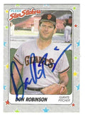 Autographed DON ROBINSON San Francisco Giants 1988 Fleer Star Stickers Card