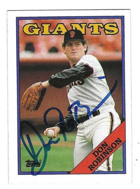 Autographed DON ROBINSON San Francisco Giants 1988 Topps Card