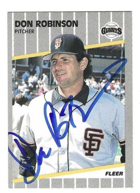 Autographed DON ROBINSON San Francisco Giants 1989 Fleer Card