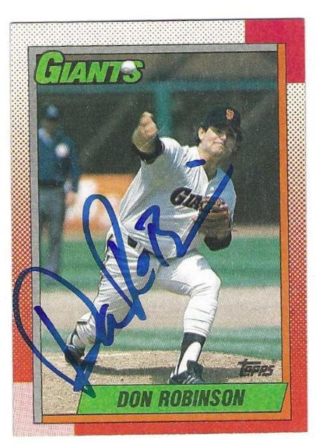 Autographed DON ROBINSON San Francisco Giants 1990 Topps Card