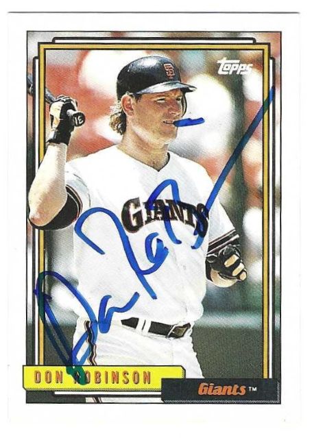 Autographed DON ROBINSON San Francisco Giants 1992 Topps Card