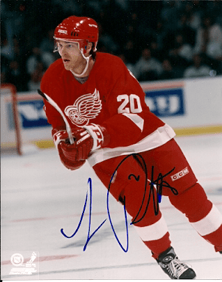 Autographed LUC ROBITAILLE Detroit Red Wings Photo