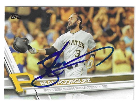 Autographed SEAN RODRIGUEZ Pittsburgh Pirates 2017 Topps Card