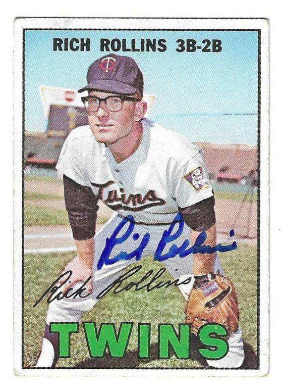 Autographed RICH ROLLINS Minnesota Twins 1967 Topps Card