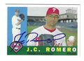 Autographed J.C. ROMERO Philadelphia Phillies 2009 Topps Heritage Card