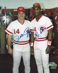 AUTOGRAPHED PETE ROSE and ERIC DAVIS 8X10 Cincinnati Reds Photo