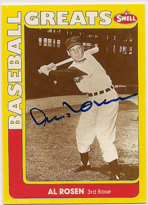 Autographed AL ROSEN 1991 Swell Baseball Great Card