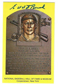 Autographed Edd Roush Hall of Fame Gold Plaque Postcard