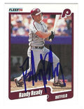 Autographed RANDY READY Philadelphia Phillies 1990 Fleer Card