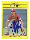 Autographed RANDY READY Philadelphia Phillies 1991 Fleer Card
