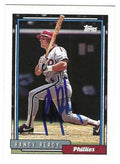 Autographed RANDY READY Philadelphia Phillies 1992 Topps Card