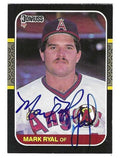 Autographed MARK RYAL California Angels 1987 Donruss Card