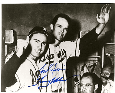 AUTOGRAPHED  photo JOHNNY SAIN & TOMMY HOLMES MILWAUKEE  Braves