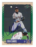 Autographed JUAN SAMUEL Detroit Tigers 1995 Score Card