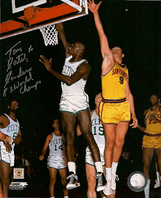 AUTOGRAPHED TOM SATCH SANDERS 8x10 Boston Celtics photo